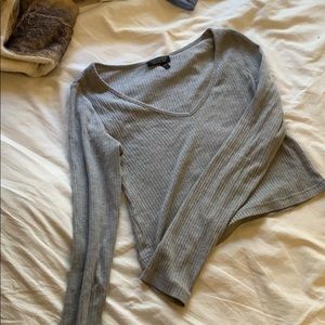 topshop long sleeve cropped top